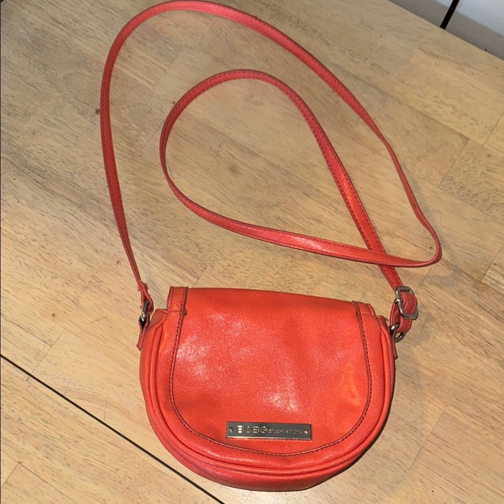 BCBGeneration Red Crossbody Bag with Glossy Finish